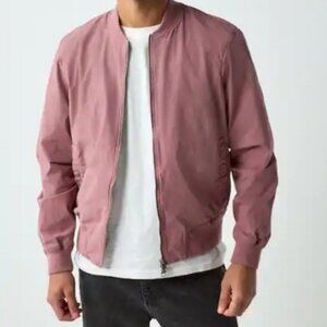 Urban Man full zip front bomber jacket pink men's size L
